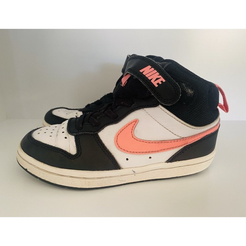 Nike Court Borough Mid 2 PS Black Pink White Pulse CD7783-005 Toddler Sz 11.5 C